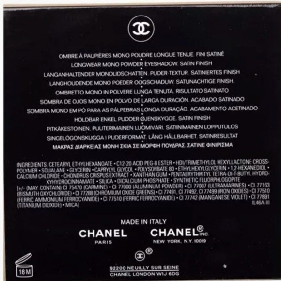 Chanel Ombre Premiere
LongwearPowder Eyeshadow
926 Blanc - Picture 5 of 5